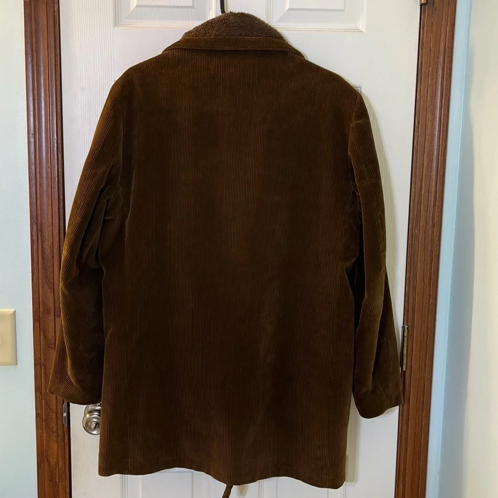 Vintage 70's Campus Outerwear Brown Corduroy Pea Coat Jacket Men's Sz 40 - USA